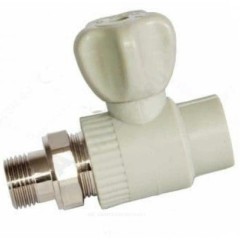 Кран шаровой PP-R серый Дн 20х1/2" НР прямой для радиатора RTP (РосТурПласт) 27903