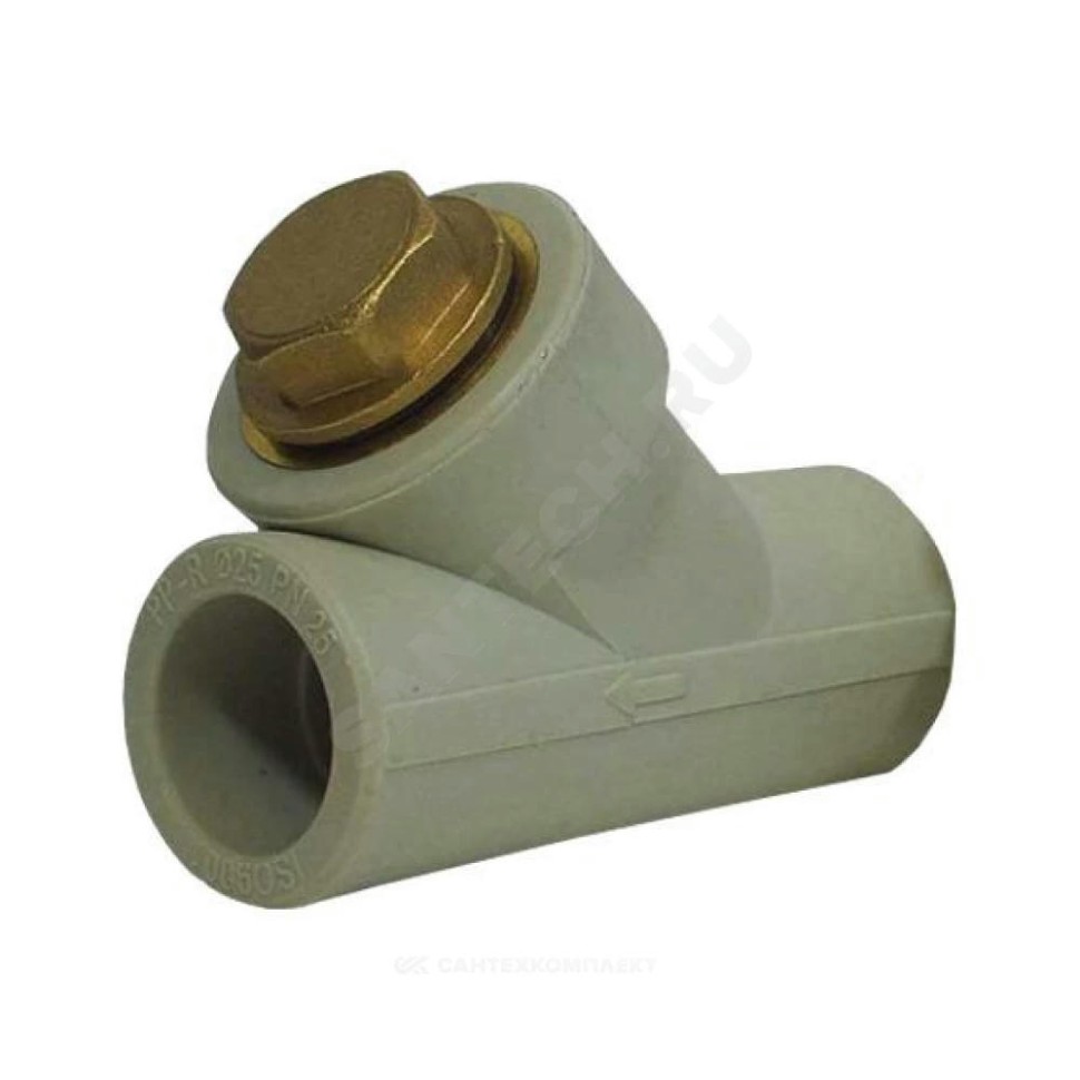 Pp Rtp 0128 Фильтр PP-R сетчатый серый Дн 20х45гр внутренняя пайка RTP (РосТурПласт ...