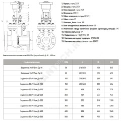 Задвижка клиновая сталь газ 30с915нж Ду 150 Ру40 фл под электропривод присоединение по ОСТ «Б» МЗТА