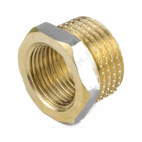 Футорка латунь никель Ду 15х10 (1/2"х3/8") НР/ВР 9024 ГОСТ 32585-2013 Aquasfera 9024-01