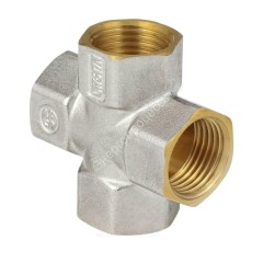 Крест латунь никель Ду 25 (1") ВР/ВР 9011 ГОСТ 32585-2013 Aquasfera 9011-03