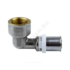 Угольник МП латунь никель пресс Дн 20х1/2"х90гр ВР ГОСТ 32415-2013 8007 Aquasfera 8007-03