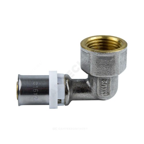 Угольник МП латунь никель пресс Дн 20х3/4"х90гр ВР ГОСТ 32415-2013 8007 Aquasfera 8007-04