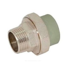 Муфта PP-R комбинированная разъемная серая Дн 25х3/4" НР RTP (РосТурПласт) 15520