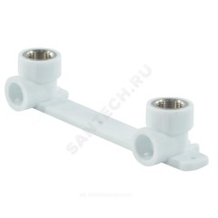Планка PP-R монтажная белая Дн 20х1/2" ВР под смеситель с водорозетками VALFEX 10124020