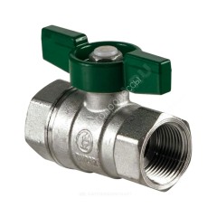Кран шаровой латунь хром R251W Ду 20 Ру42 ВР бабочка зеленая Giacomini R251WX024