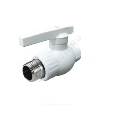 Кран шаровой PP-R белый Дн 25х3/4" Ру25 НР VALFEX 10144225