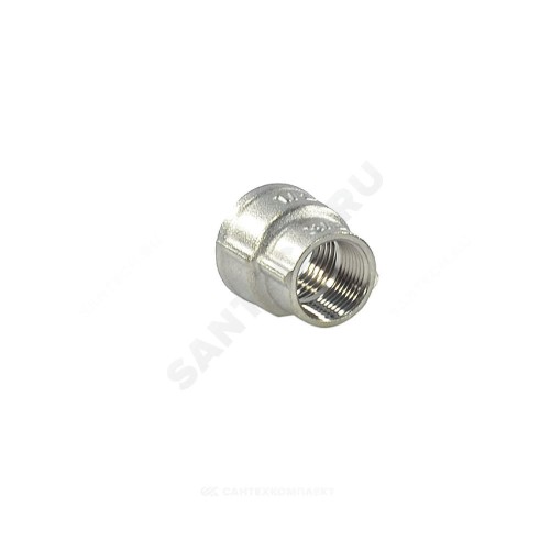 Муфта латунь никель переходная Ду 15х10 (1/2"х3/8") ВР/ВР SantechSystems
