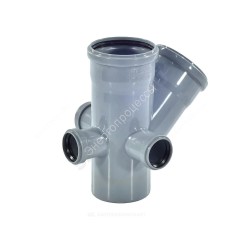 Крестовина PP-H 2-плоскостная левая/правая/тыл серая Дн 110х110х50х45гр б/нап RTP (РосТурПласт) 36536