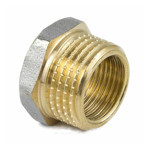 Футорка латунь никель Ду 50х32 (2"х1 1/4") НР/ВР 9024 ГОСТ 32585-2013 Aquasfera 9024-14