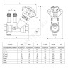 Клапан балансировочный ручной латунь R206B Ду 40 G1 1/2" A Ру25 ВР Kvs=18.5м3/ч с измерительными ниппелями Giacomini R206BY007