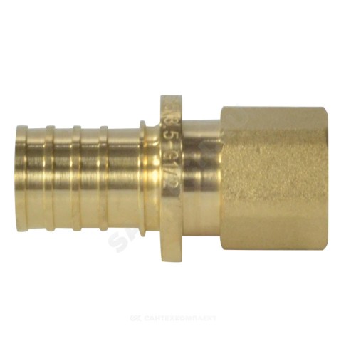 Муфта для PE-X труб аксиальная латунь Дн 20х3/4" ВР РОС