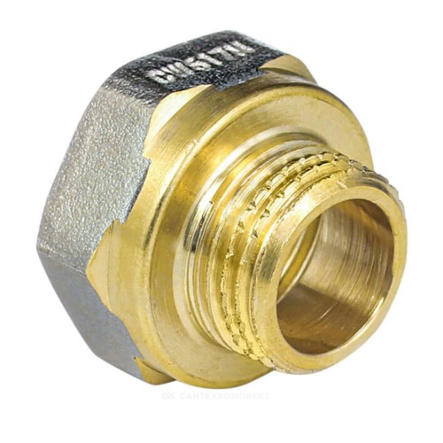 Переход латунь никель реборда Ду 15х10 (1/2"х3/8") ВР/НР 9021 ГОСТ 32585-2013 Aquasfera 9021-10