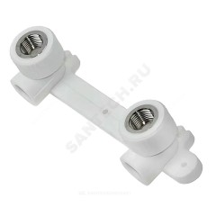 Планка PP-R монтажная белая Дн 25х3/4" ВР под смеситель с водорозетками PRO VALFEX 10124325-PRO