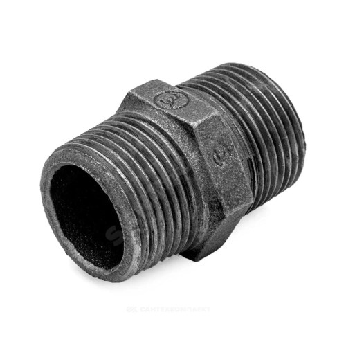 Ниппель прямой чугун Ду 15 (1/2") НР Fittex PLUS