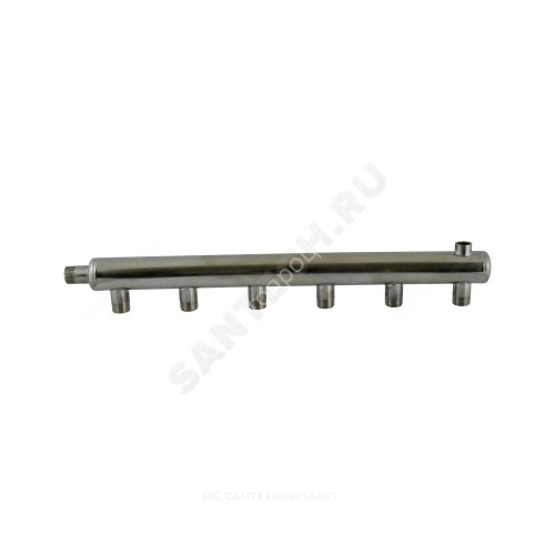 Коллектор нержавеющая сталь Ду 50 3/4" НР на 5 вых 1/2" НР м/о 150мм Элит-Металл 9263