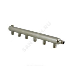 Коллектор нержавеющая сталь Ду 40 3/4" НР на 6 вых 1/2" НР м/о 100мм Элит-Металл 5104