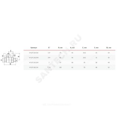 Кран шаровой латунь 11Б27фт1М Ду 15 Ру40 ВР/"американка" полнопроходной бабочка красная VALFEX VF.227.LB1.012