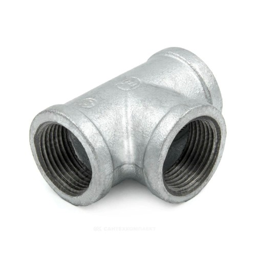 Тройник прямой чугун оц Ду 40 (1 1/2") ВР/ВР Fittex PLUS