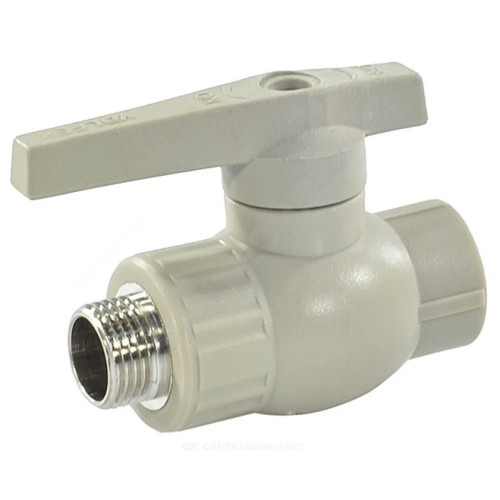 Кран шаровой PP-R серый Дн 25х3/4" НР VALFEX 10144225Г
