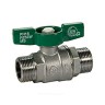 Кран шаровой латунь хром R253W Ду 25 Ру35 НР бабочка зеленая Giacomini R253WX005