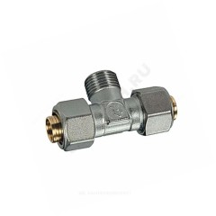 Тройник МП латунь обжим Дн 26х3/4" НР R568AM Giacomini R568MX062
