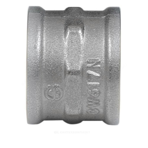 Муфта латунь никель Ду 40 (1 1/2") ВР 9018 ГОСТ 32585-2013 Aquasfera 9018-05