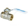 Кран шаровой латунь никель 1101 Standard Ду 40 Ру16 ВР полнопроходной рычаг белый Aquasfera 1101-05