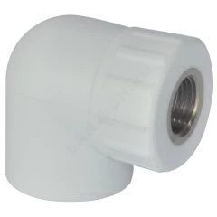 Угольник PP-R комбинированный белый Дн 20х1/2" ВР RTP (РосТурПласт) 10790