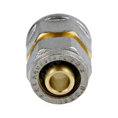 Муфта МП латунь никель обжим Дн 20х1/2" ВР ГОСТ 32415-2013 7002 Aquasfera 7002-03