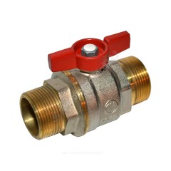 Кран шаровой латунь никель R913 Ду 20 Ру42 НР полнопроходной бабочка красная шар DADO Giacomini R913X024