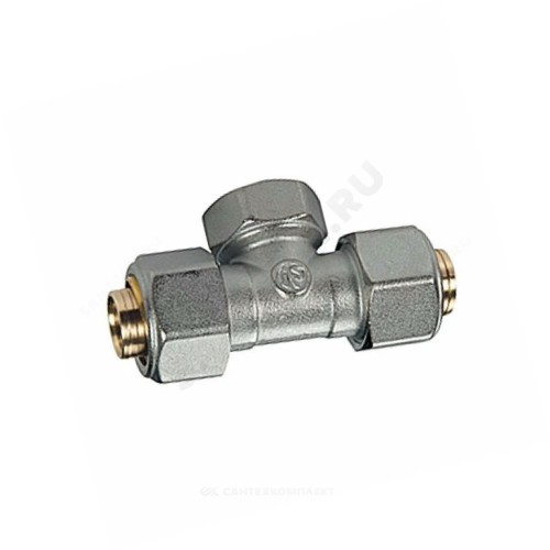 Тройник МП латунь хром обжим Дн 32х1"х32 ВР R566AM Giacomini R569MX126