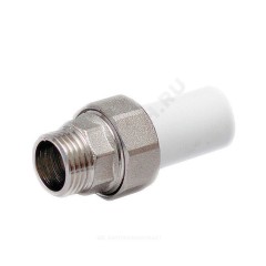 Муфта трубная PP-R комбинированная разъемная белая Дн 25х3/4" Ру25 НР VALFEX 10158020