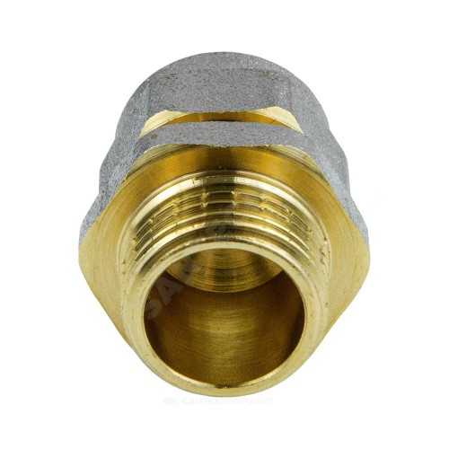 Муфта МП латунь никель обжим Дн 16х1/2" НР ГОСТ 32415-2013 7001 Aquasfera 7001-01