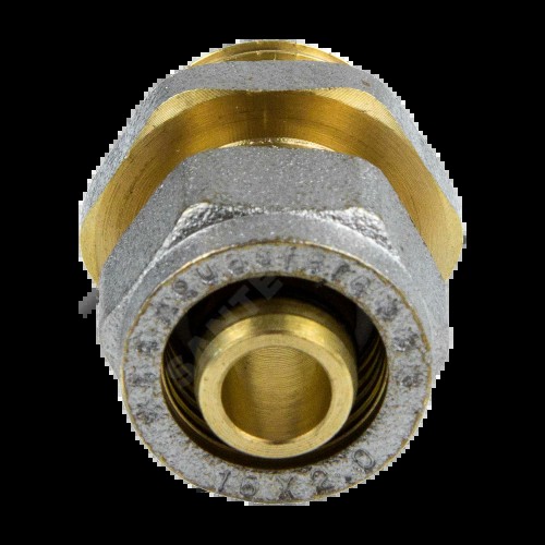 Муфта МП латунь никель обжим Дн 16х1/2" НР ГОСТ 32415-2013 7001 Aquasfera 7001-01