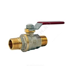 Кран шаровой латунь никель R913L Ду 15 Ру42 НР полнопроходной рычаг красный шар DADO Giacomini R913LX023