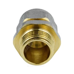 Муфта МП латунь никель обжим Дн 16х3/4" НР ГОСТ 32415-2013 7001 Aquasfera 7001-02