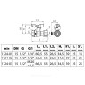 Кран для манометра 3-ходовой латунь 1124 Standard никель Ду 15 Ру40 ВР/нак. гайка G1/2"-М20х1,5 Aquasfera 1124-03