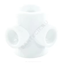Крестовина PP-R 2-плоскостная белая Дн 40х20 внутренняя пайка VALFEX 10118140