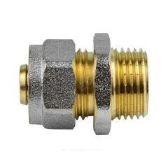 Муфта МП латунь никель обжим Дн 20х1/2" НР ГОСТ 32415-2013 7001 Aquasfera 7001-03