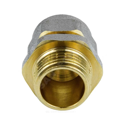 Муфта МП латунь никель обжим Дн 20х1/2" НР ГОСТ 32415-2013 7001 Aquasfera 7001-03