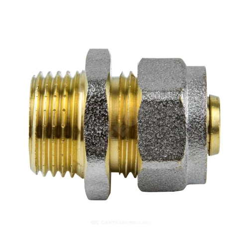 Муфта МП латунь никель обжим Дн 20х1/2" НР ГОСТ 32415-2013 7001 Aquasfera 7001-03
