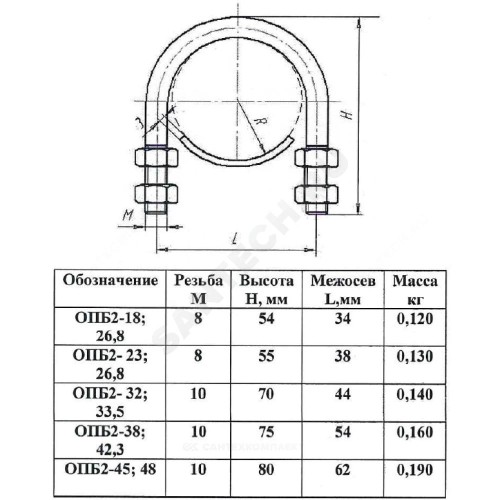 Опора сталь ОПБ-2 подвижная Ду 20 (Дн 23-26,8) КАЗ