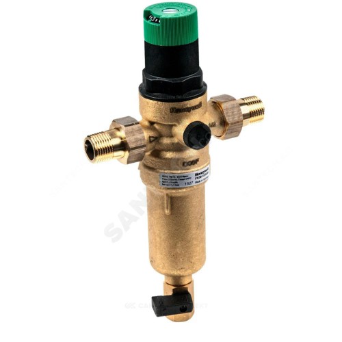 Фильтр сетчатый T-образный латунь Ду 20 Ру25 Тмакс=70 oC G3/4" НР FK06 с регулятором давления Honeywell-Braukmann FK06-3/4"AAM
