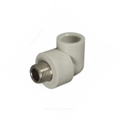 Угольник PP-R комбинированный серый Дн 20х3/4" НР RTP (РосТурПласт) 11050