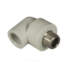 Угольник PP-R комбинированный серый Дн 20х3/4" НР RTP (РосТурПласт) 11050