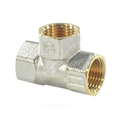 Тройник латунь никель Ду 25 (1") ВР/ВР 9007 ГОСТ 32585-2013 Aquasfera 9007-03