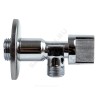 Кран шаровой латунный бытовой хром угловой 1043 G1/2"х3/8" Ру10 НР переходной бабочка с отражателем Aquasfera 1043-01