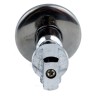 Кран шаровой латунный бытовой хром угловой 1043 G1/2"х3/8" Ру10 НР переходной бабочка с отражателем Aquasfera 1043-01