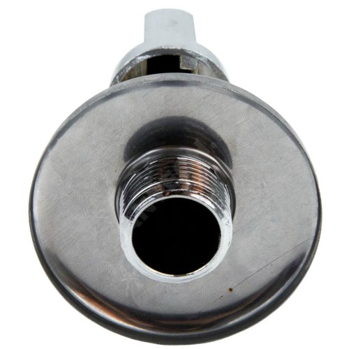 Кран шаровой латунный бытовой хром угловой 1043 G1/2"х3/8" Ру10 НР переходной бабочка с отражателем Aquasfera 1043-01